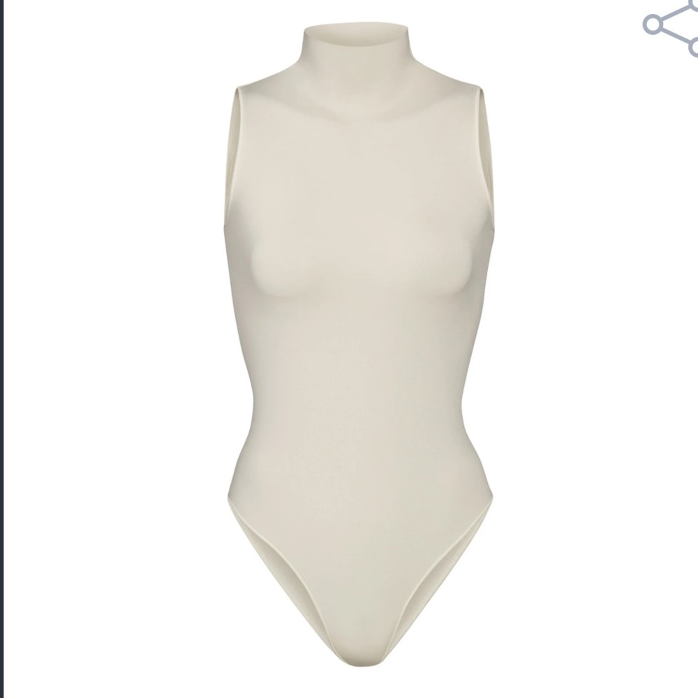 SKIMS Essential Mock Neck Sleeveless Body Suit in Bone